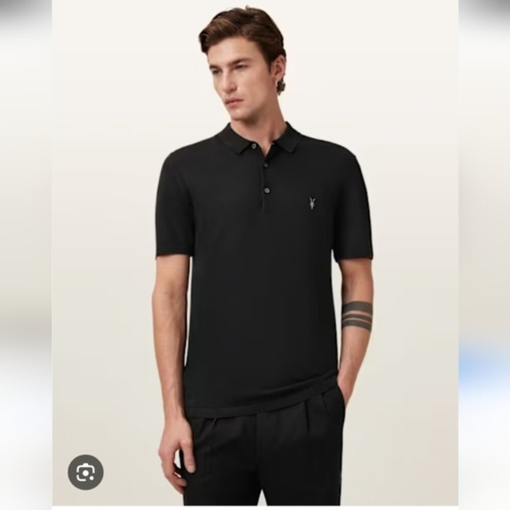 ALLSAINTS | Polo Shirt Mens Black Sz LARGE